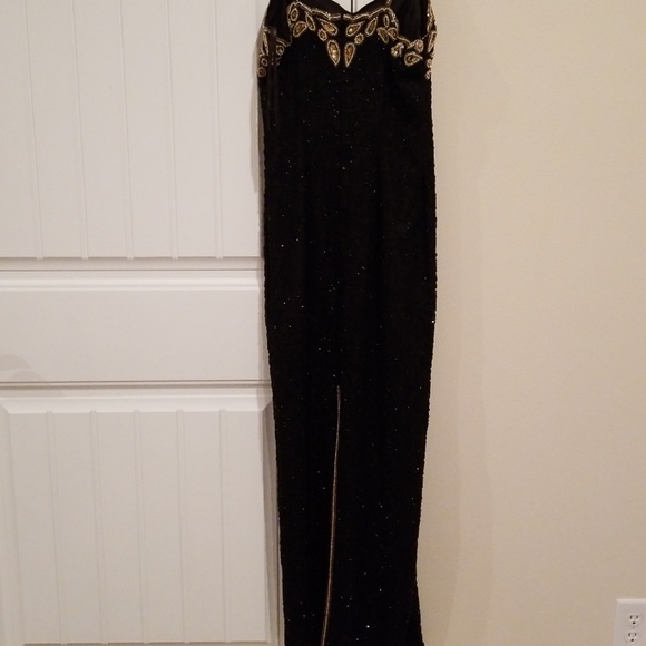 LAWRENCE KAZAR formal black and gold dress - Picture 3 of 3